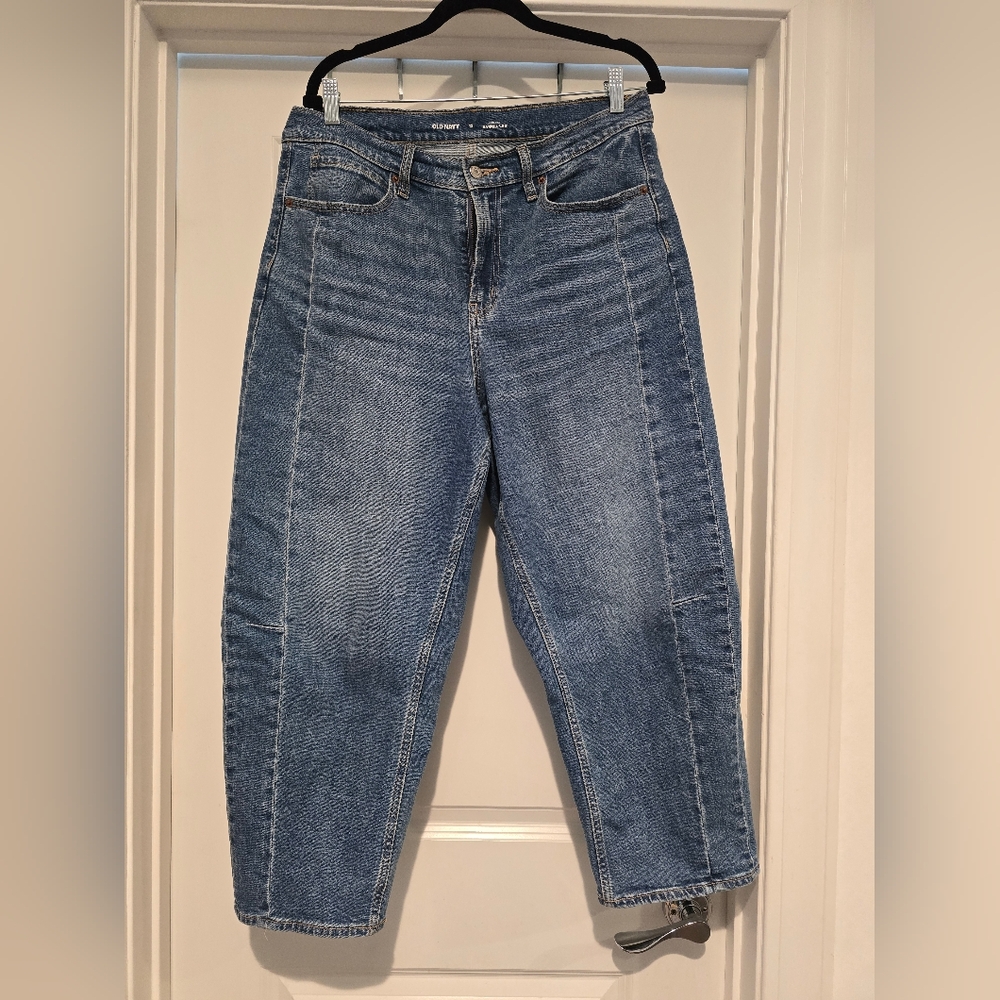 Old Navy High-Waisted Barrel Ankle Jeans, Size 12
